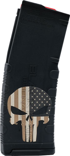 Black Rain Magazine AR15 30rd with Punisher Flag Etching