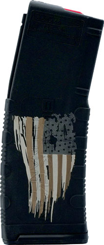 Black Rain Magazine AR15 30rd with Tattered Flag Etching