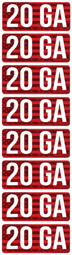 MTM Ammo Caliber Labels 20GA - 8-Pack Organizational Solution