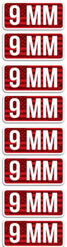 MTM Ammo Caliber Labels 9mm 8-Pack - Organize Your Ammunition