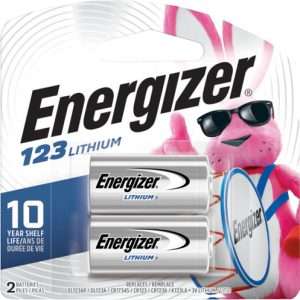 Energizer Lithium Batteries CR123A 2-Pack - Lightweight 17g