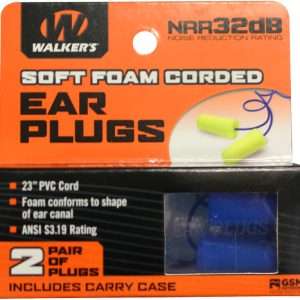 Walkers Ear Plugs PVC Corded 32dB Yellow/Blue 2 Pairs