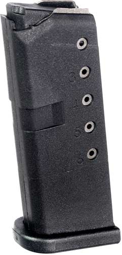 Pro Mag Glock 43 Magazine, 9mm 6rd Black Poly