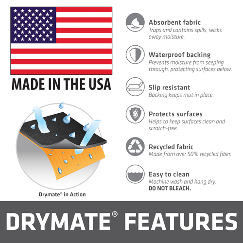 Drymate Cleaning Pad 16"x20" Charcoal Compact Lightweight