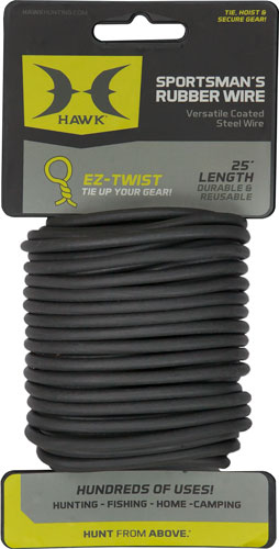 Hawk Sportsmans Rubber Wire - Durable Steel, 25ft