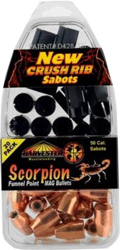Harvester Scorpion 50cal 260gr 20-pack .451 Funnel Point Sabots