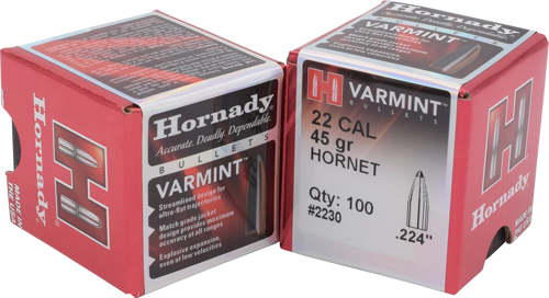 Hornady 22 Cal .224 Bullets 45 gr. Weight