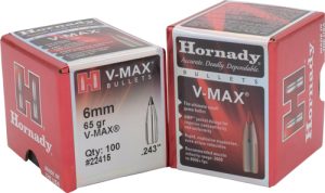 65 Grain V-MAX Bullets 6mm .243 - 100 Count