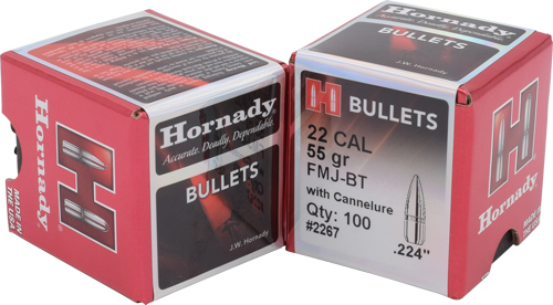 Hornady 55GR FMJ-BT Bullets - Precision Reloading Components