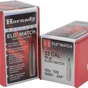 Hornady 22cal .224 Bullets 80GR ELD-M Match