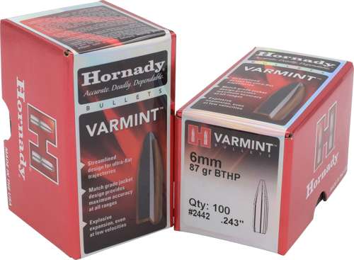 Hornady 6mm .243 87gr JHP-BT Bullets