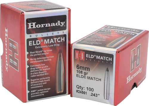 Hornady 108GR ELD-MATCH 6mm .243 Bullets