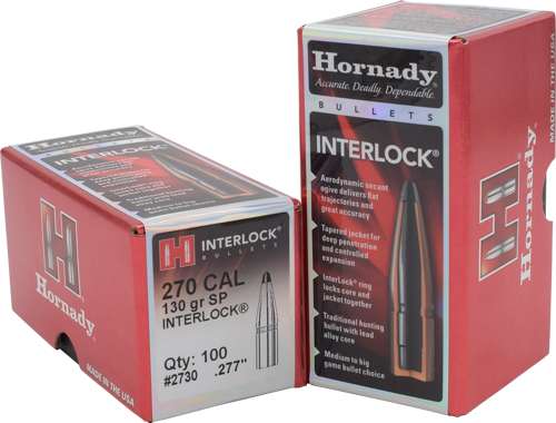 Hornady 270 Cal .277 Bullets 130GR JSP