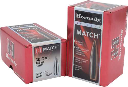 Hornady 30 Cal 308 155 Grain BTHP Match Bullets