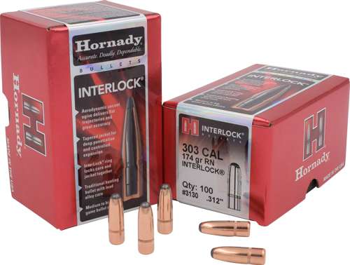 Hornady 303 Cal .312 174GR RN Bullets