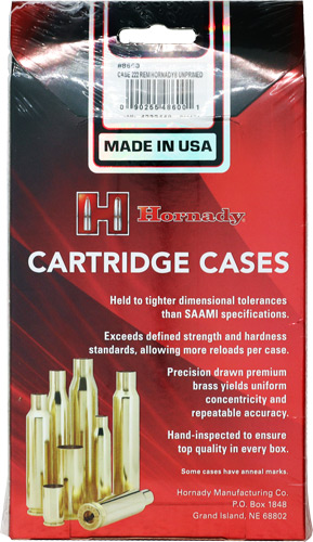 Hornady Unprimed Cases .222 Rem 50 Rounds