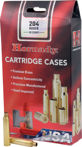 Hornady .204 Ruger Unprimed Cases - 50 Pack