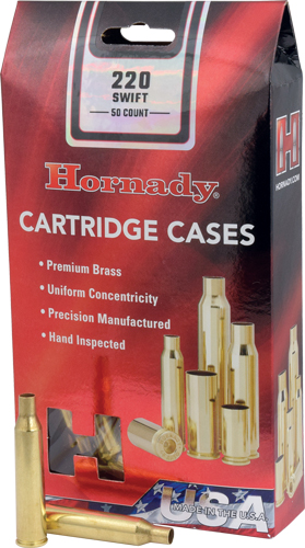 Hornady .220 Swift Unprimed Brass Cases - 50 Pack