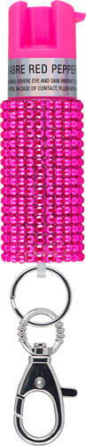 Sabre Jeweled Pepper Spray Pink Twist Lock Clip