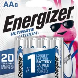 Energizer Ultimate Lithium AA Batteries 8-Pack - Long-Lasting Power