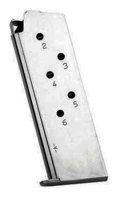 Mec-Gar Magazine 1911 Officers .45 ACP 6RD Nickel