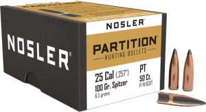 Nosler 25 Cal .257 100 Grain Partition Bullets