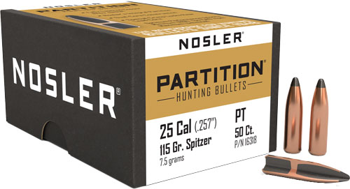 Nosler Bullets 25 Cal .257 Partition 115GR 50CT