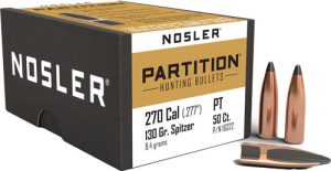 Nosler Bullets 270 Cal .277 - 130gr Partition, 50ct Box