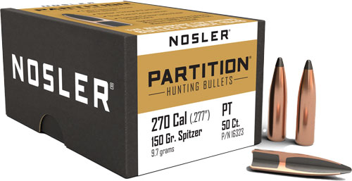 150GR Partition 50CT Nosler Bullets .270 Cal
