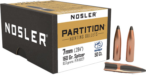 Nosler 7mm .284 160GR Partition Bullets 50CT