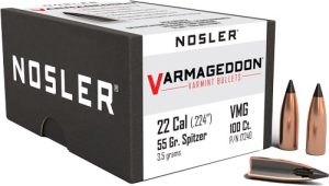 Nosler 22 Cal .224 55GR Varmageddon Tipped 100ct