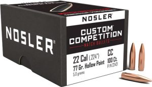 Nosler 22 Cal .224 Bullets 77 Grain HP-BT