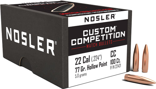 Nosler 22 Cal .224 Bullets 77 Grain HP-BT