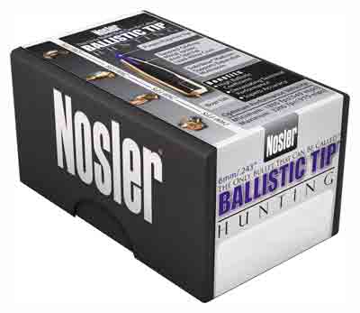 90GR Ballistic Tip 50ct - Nosler Bullets 6mm .243
