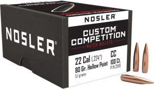 80GR HP-BT Custom Comp. 100CT - Nosler Bullets