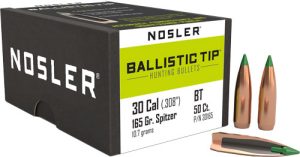 Nosler Bullets 30 Cal .308 - 165gr Ballistic Tip