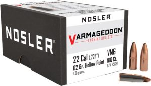 Nosler Bullets 22 Cal .224 62GR Varmageddon FBHP
