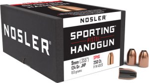 Nosler 9mm .355 - 124GR JHP 250CT Bullets