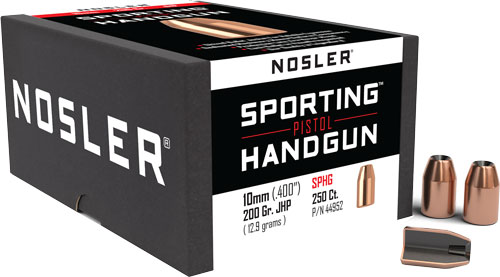 Nosler 10mm .400 200GR JHP 250CT Bullets