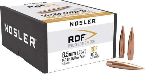 Nosler 6.5mm 140GR RDF HPBT Bullets 100CT