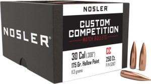 Nosler 30 Cal .308 175gr HP-BT Custom Competition