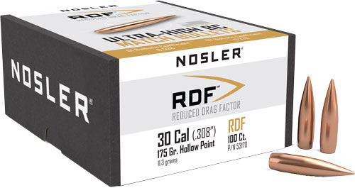 Nosler 30 Cal .308 175GR RDF HPBT 100CT Bullets