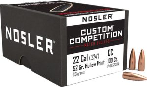 Nosler 22 Cal .224 52GR HP-BT Custom Competition