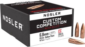 Nosler Bullets 6.8mm .277 115GR HP-BT Custom Competition