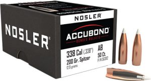 Nosler 338 Cal .338 200GR AccuBond Bullets