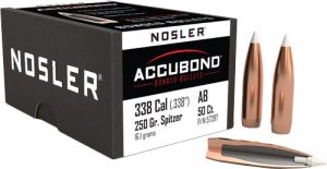 Nosler 338 Cal .338 250GR AccuBond 50CT Bullets