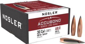 Nosler 30 Cal .308 168gr Accubond LR 100ct