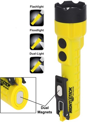 Nightstick X-Series Dual-Light with Magnet Yellow 3AA Batteries