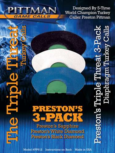 Pittman Game Calls Triple Diaphragm Pack for Hunters
