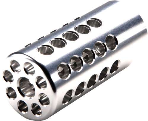Tacsol Compensator 1" 22LR Silver Aluminum 1/2X28 TPI